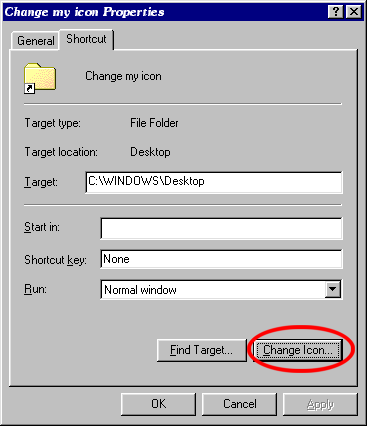 Click "Change Icon".