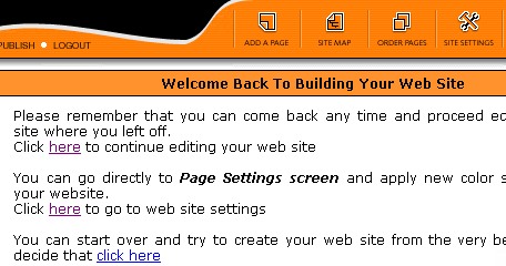 Welcome Back Screen