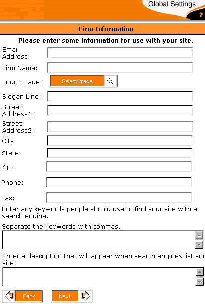 Global Settings Section