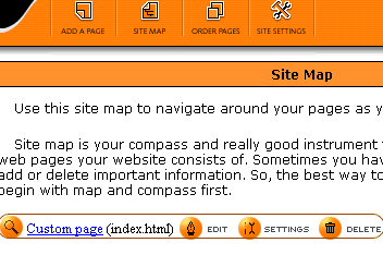 Site Map screen