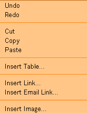 Editor - right click menu